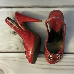 Linea Paolo Red Sling Back High Heels Shoes NWOB